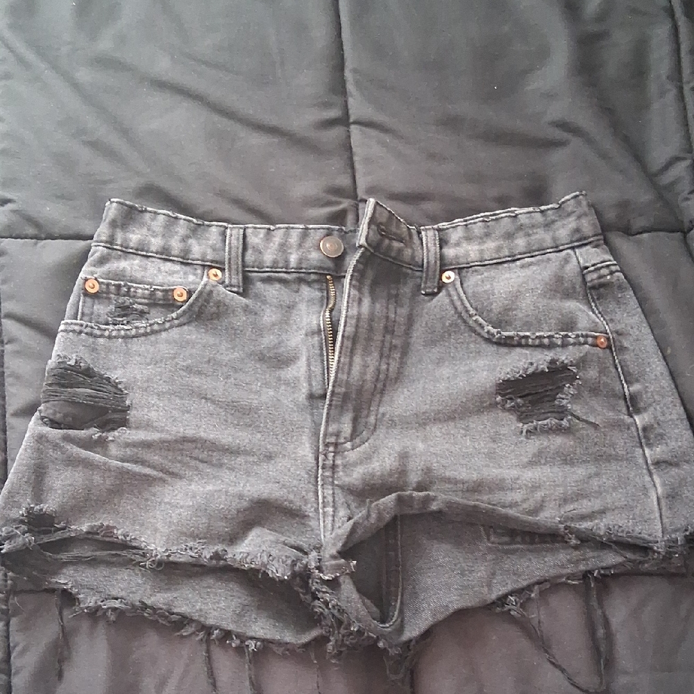 No Boundaries Black Distressed Jean Shorts